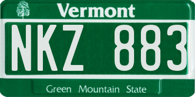 VT license plate NKZ883