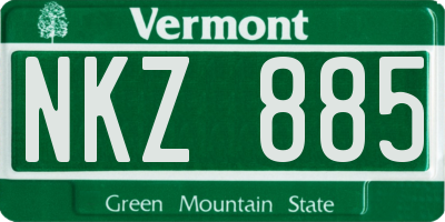 VT license plate NKZ885