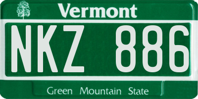 VT license plate NKZ886