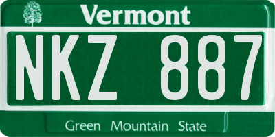 VT license plate NKZ887