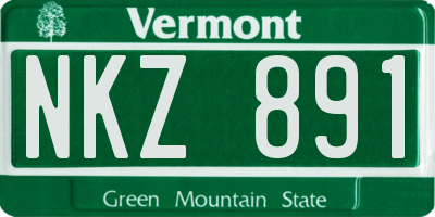 VT license plate NKZ891