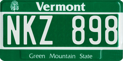 VT license plate NKZ898