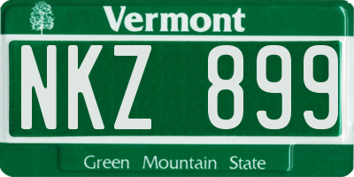 VT license plate NKZ899