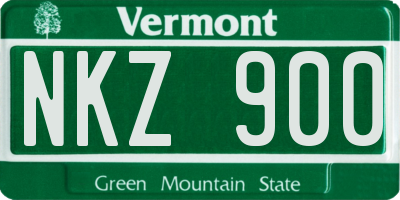 VT license plate NKZ900