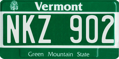 VT license plate NKZ902