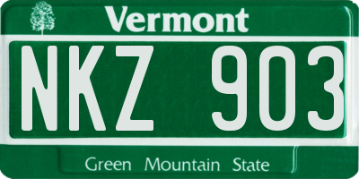 VT license plate NKZ903