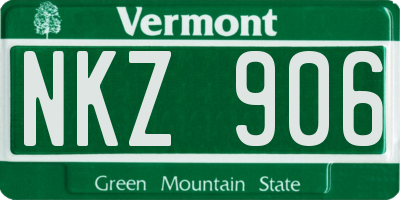 VT license plate NKZ906