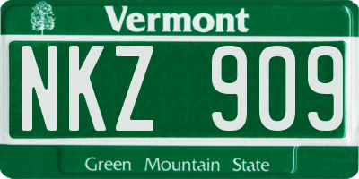 VT license plate NKZ909