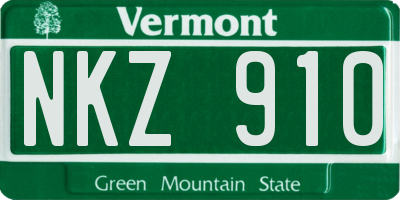 VT license plate NKZ910