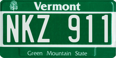 VT license plate NKZ911