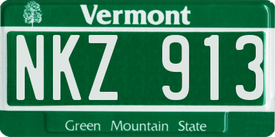 VT license plate NKZ913