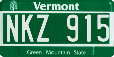 VT license plate NKZ915