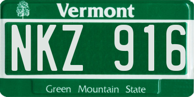 VT license plate NKZ916