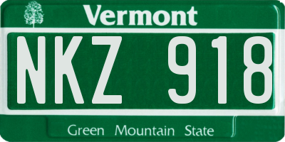 VT license plate NKZ918