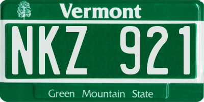 VT license plate NKZ921