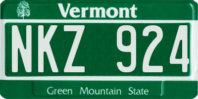 VT license plate NKZ924
