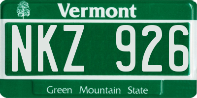 VT license plate NKZ926