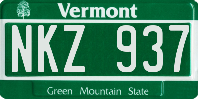 VT license plate NKZ937