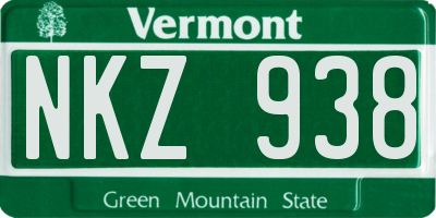VT license plate NKZ938