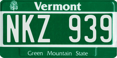 VT license plate NKZ939