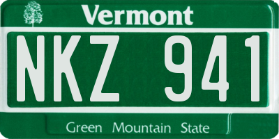 VT license plate NKZ941