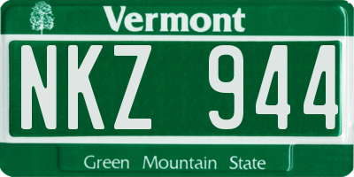 VT license plate NKZ944
