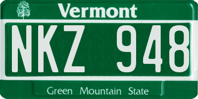 VT license plate NKZ948