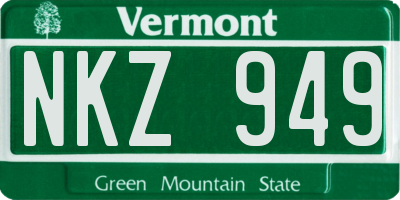 VT license plate NKZ949