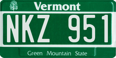 VT license plate NKZ951