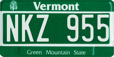 VT license plate NKZ955
