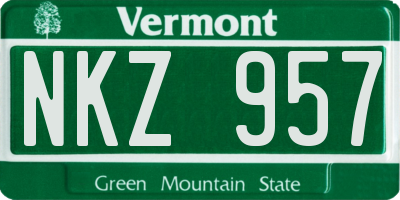 VT license plate NKZ957