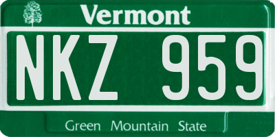 VT license plate NKZ959