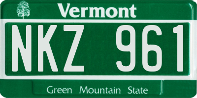 VT license plate NKZ961