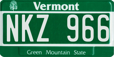 VT license plate NKZ966