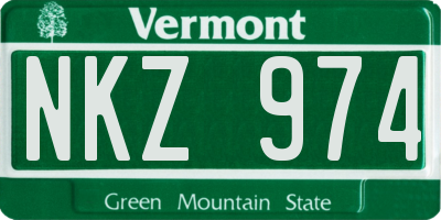 VT license plate NKZ974
