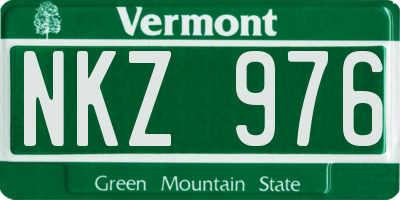 VT license plate NKZ976