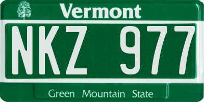 VT license plate NKZ977