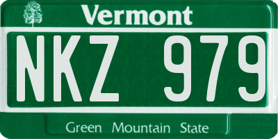 VT license plate NKZ979