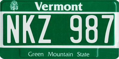VT license plate NKZ987