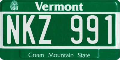 VT license plate NKZ991