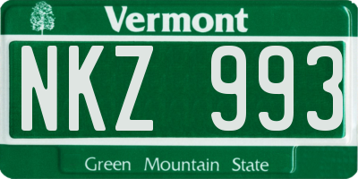 VT license plate NKZ993