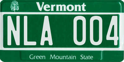 VT license plate NLA004
