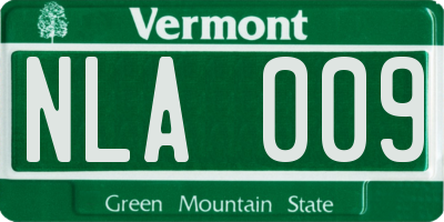 VT license plate NLA009