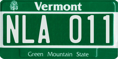 VT license plate NLA011