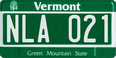 VT license plate NLA021