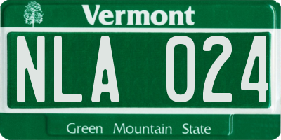 VT license plate NLA024