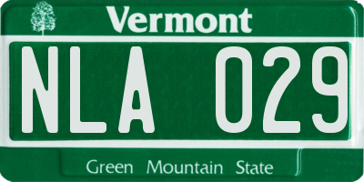 VT license plate NLA029