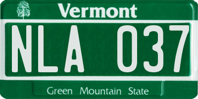 VT license plate NLA037