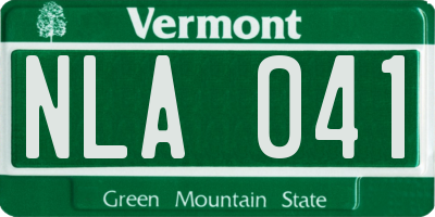 VT license plate NLA041