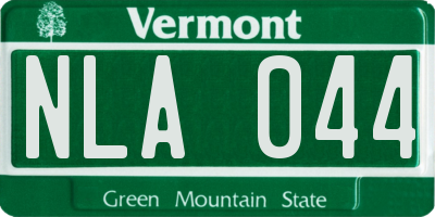 VT license plate NLA044